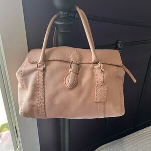 Fendi Selleria pink leather handbag purse